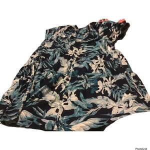 Lane Bryant 18/20 plus size blue tropicalal floral skater dress